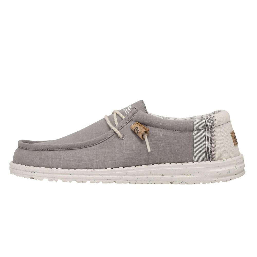 HEYDUDE Men's Wally Linen Natural Grey Size 13 - Menâ€™s Shoes, Tan, Size 13